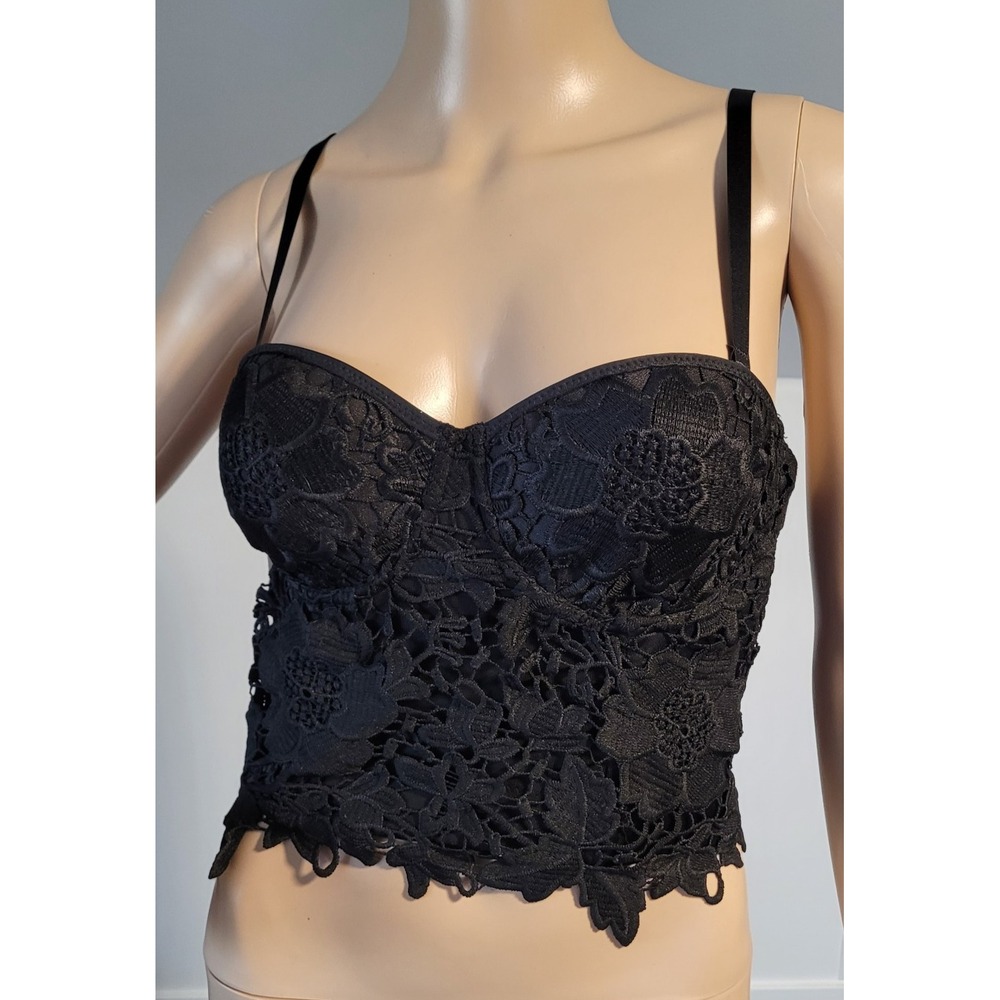 Women Sexy Women's Small Black‎ Lace Bustier Corset Bustier N8595